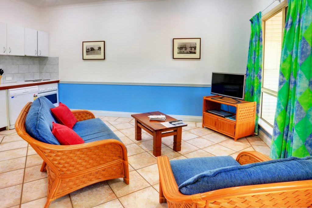 habitat-resort-broome-2-bedroom-living-room 2 bedroom apartment broome